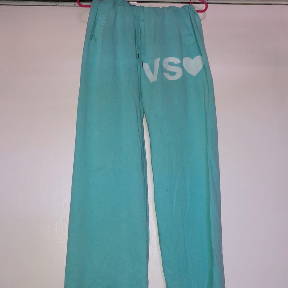 Teal sequin Victoria Secret sweatpants